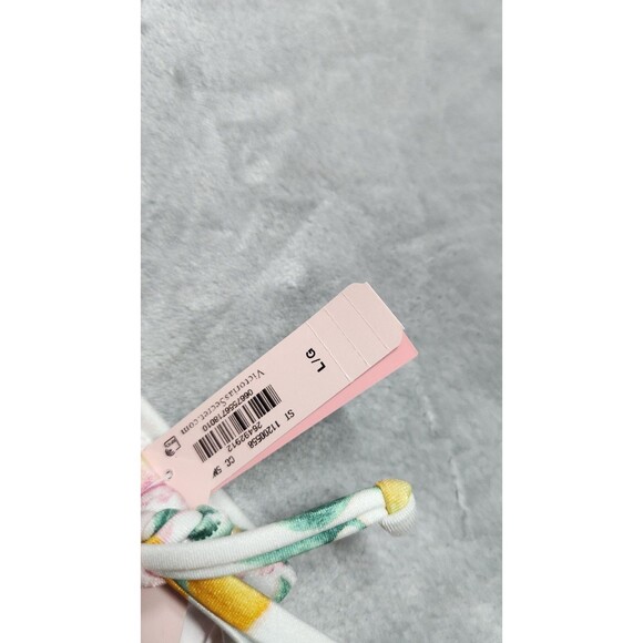 Victoria's Secret Womens Large White Floral Tie Cheeky Bottom NWT - Picture 5 of 5